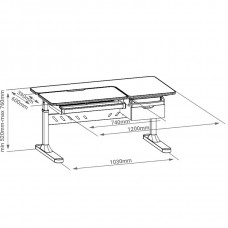 Комплект стол-трансформер FunDesk Fiore grey + эргономичное кресло FunDesk Sorridi grey