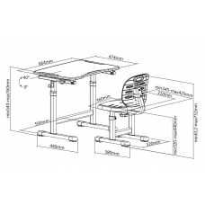 Детская парта и стул Omino (Ширина: 664мм / Глубина: 474мм)