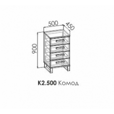 Комод Карбон узкий