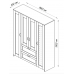 Шкаф СИРИУС четырехдверный с двумя выдвижными ящиками и зеркалом, цвет Дуб Сонома
