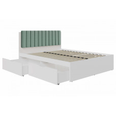 Кровать двусторонняя Фьорд с мягким зелёным изголовьем 2000х1600
