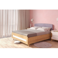 Двуспальная кровать с мягким изголовьем Nova 2 (белый/сиреневый)