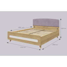 Двуспальная кровать с мягким изголовьем Nova 2 (белый/сиреневый)