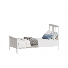 Кровать Кантри односпальная 90х200, массив сосны, цвет белый