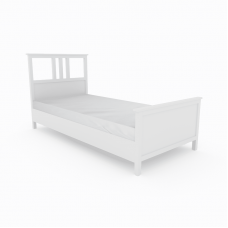 Кровать Ф-156.03 односпальная 90х200 из массива сосны, цвет белый