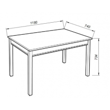Комлект Вествик обеденный стол и четыре стула, массив сосны, цвет белый