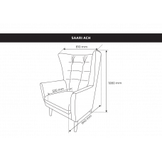 Кресло для отдыха Саари мятно-серое, ткань рогожка