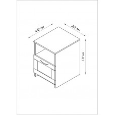 Тумба СИРИУС прикроватная с одним ящиком, цвет белый