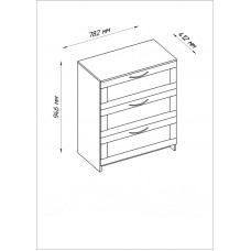 Комод СИРИУС с тремя ящиками, цвет белый