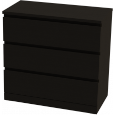 Комод Варма 3 с тремя выдвижными ящиками, цвет ясень черный