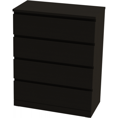 Комод Варма 4 с четырьмя выдвижными ящиками, цвет ясень черный