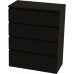 Комод Варма 4 с четырьмя выдвижными ящиками, цвет ясень черный